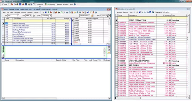 Old Databuild software running on a desktop computer